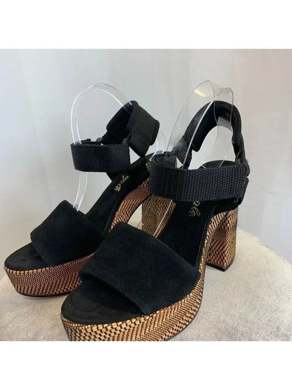 FREE People Sport Society Platform Sandals black Sz 41🔥